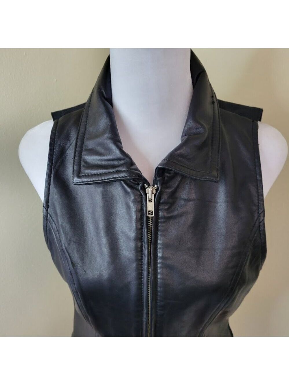 Vintage Limited America Leather Black Vest Women's Size Small - Picture 3 of 13